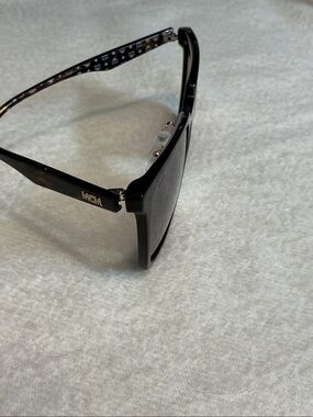 MCM Women’s Elegant Dark Square Sunglasses with Tortoiseshell Temples 100%UVA/UV